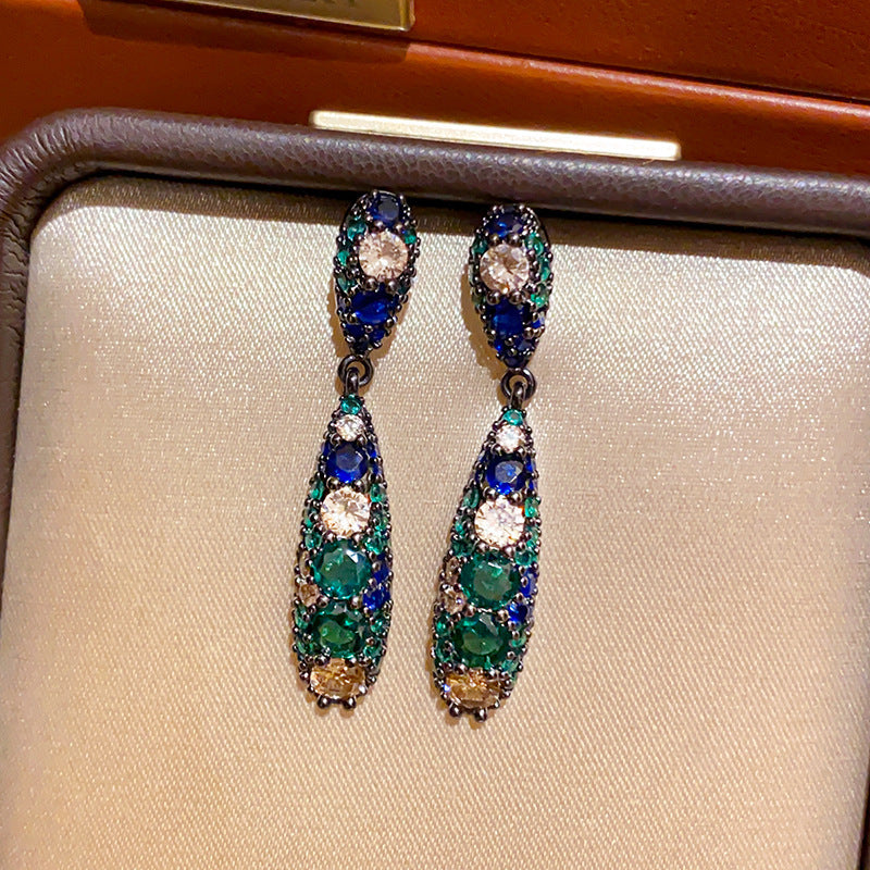 Butterfly Flower Design Zircon Earrings - Elegant Nature Inspired Stud Earrings For Women, Luxury Fashion Jewelry