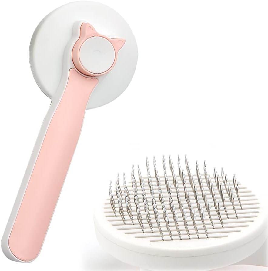 Cat Brush Self Cleaning Kitten Brush For Short Long Haired Cats Dog Cat Grooming Brush To Remove Loose Fur And Dead Undercoat