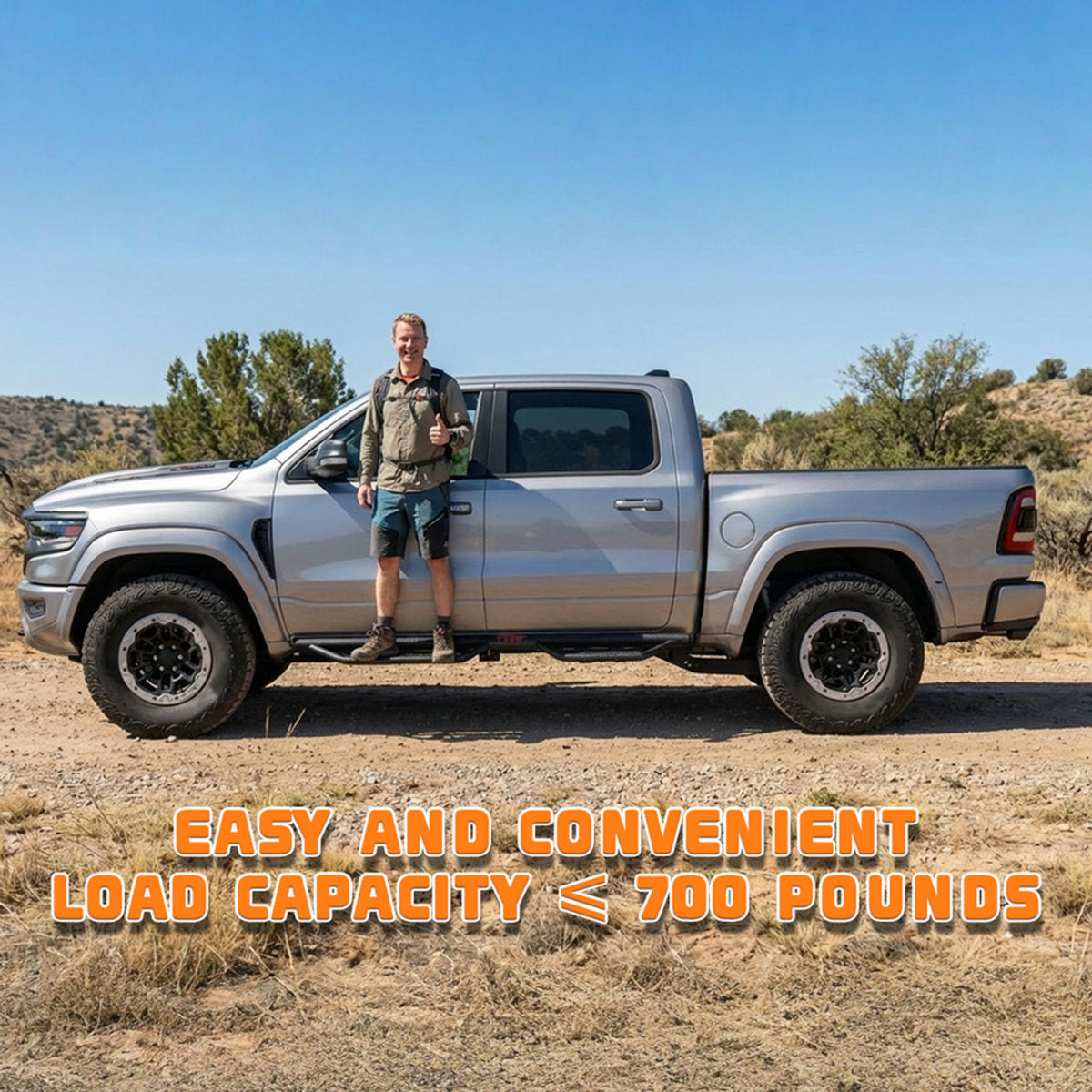 Running Boards Compatible with 2019-2026 Dodge Ram 1500 New Body Crew Cab, 6 inch Two-Stair Side Steps Nerf Bars (Excl 19-26 1500 Classic)