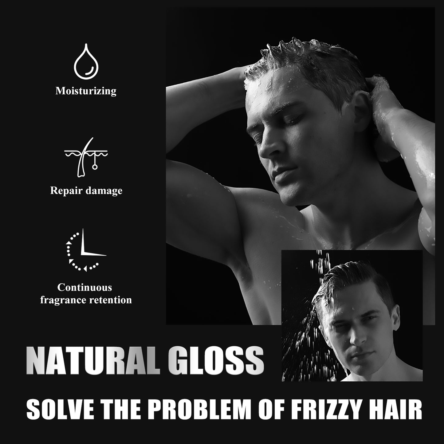 Jaysuing Hair Styling Spray, Hair Styling Moisturizing Fragrance Long-Lasting Dry Gel Gel Hair Styling Gel Water
