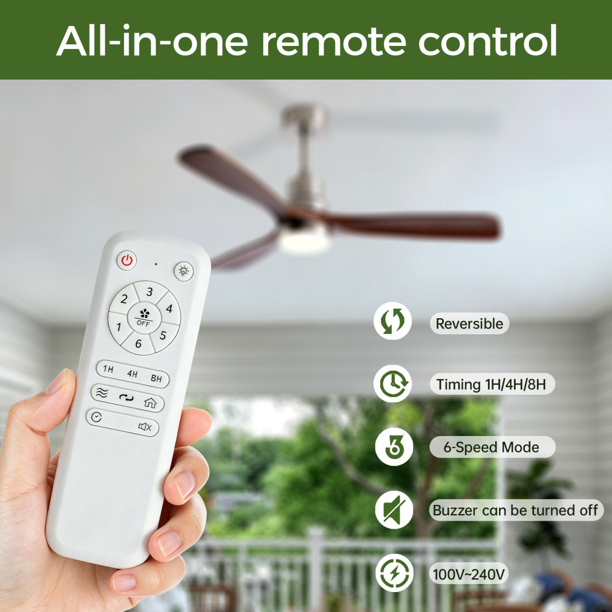 52 Inch Brushed Nickel Ceiling Fans with Lights and Remote Control, Modern Ceiling Fan Light, 3 Blades, 6 Speed DC Motor, Indoor Outdoor Ceiling Fan for Farmhouse,Bedroom