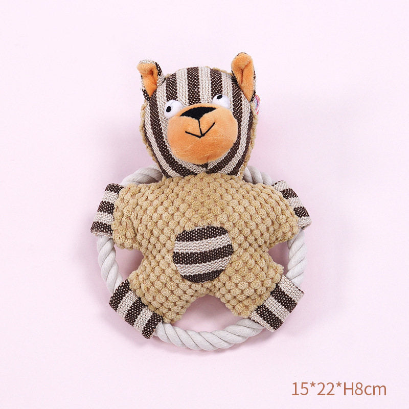 Pet Cotton Rope Toy Dog Sound Canvas Molar Teeth Cleaner Bite-resistant Rope Knot Training Dog Toys Dog Toothbrush Dog Toys