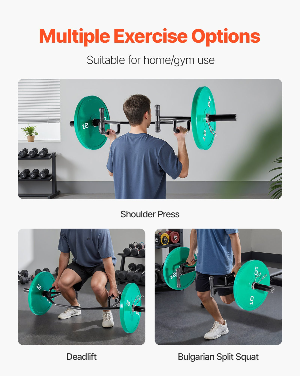 Trap Bar Hex Bar, Open-Ended Frame Hex Barbell, 2-Inch 800 LBS Capacity Shrug Bars With Knurled Grips, Weightlifting And Strength Training Equipment, Home Gym For Squats Deadlifts Shoulder Press