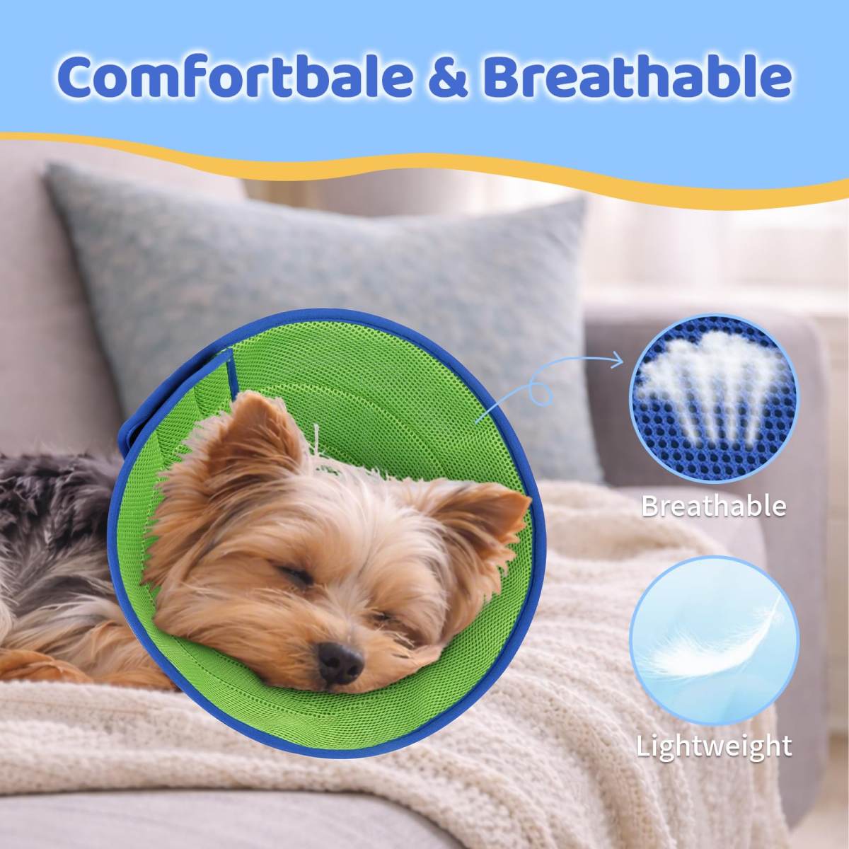Soft Dog Cone Collar To Stop Licking After Surgery, Comfy Dog Cone Alternative For Large Medium Small Dogs Cats, Adjustable Washable E-Collar For Spay Neuter Recovery And Neck Protection