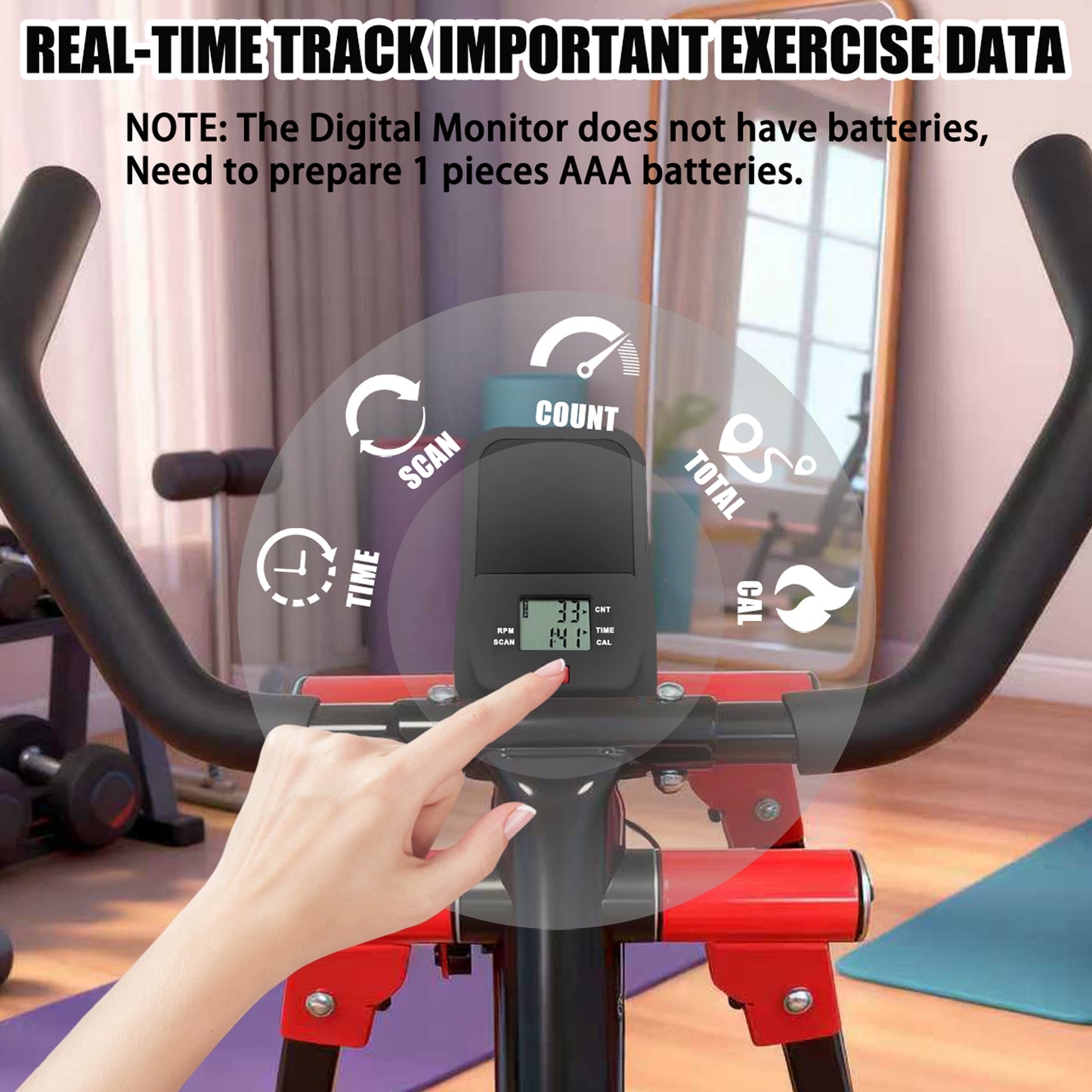 Air Walking Elliptical Machine - Foldable Cardio Cross Trainer Glider For Full-Body Low-Impact Exercise With LCD Display Ideal For Home Gym