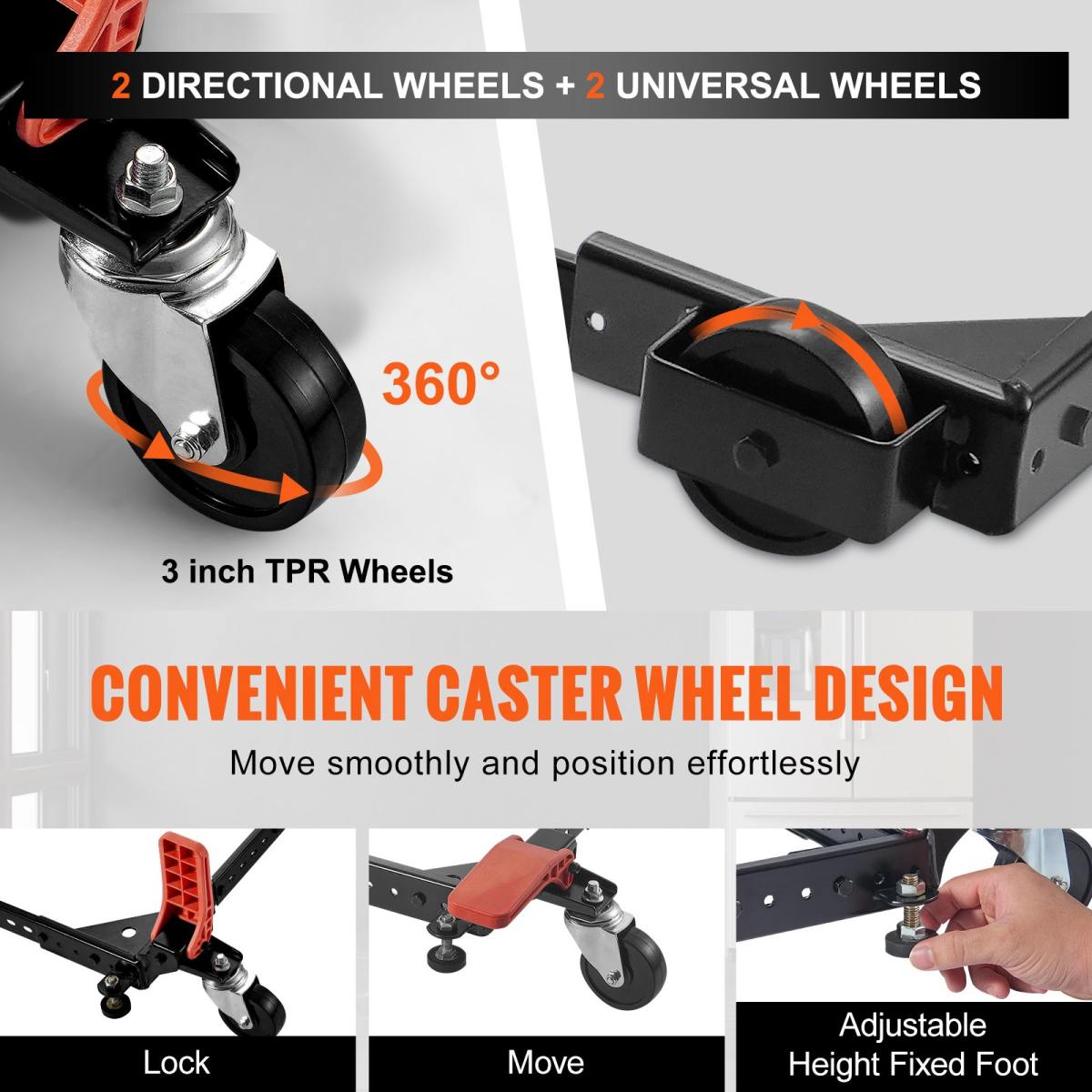 Mobile Base Heavy Duty Universal Stand 500 Lbs Capacity For Tools Machines