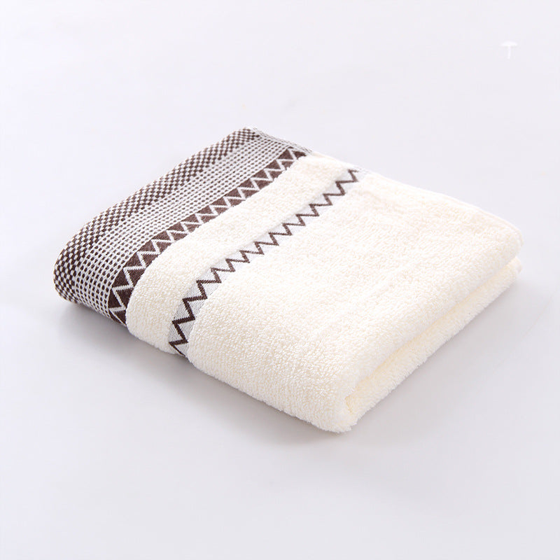 Home Daily Use Solid-Colored Satin-Trimmed Pure Cotton Towel