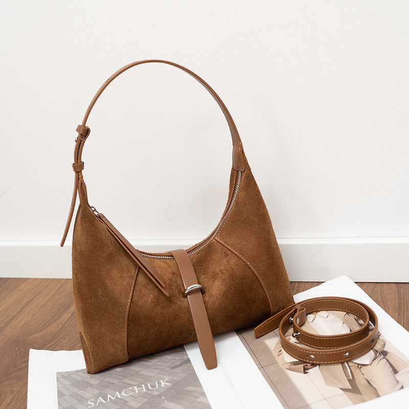 Korean-style Womens Commuter Shoulder Bag With A Textured Cross-body Design
