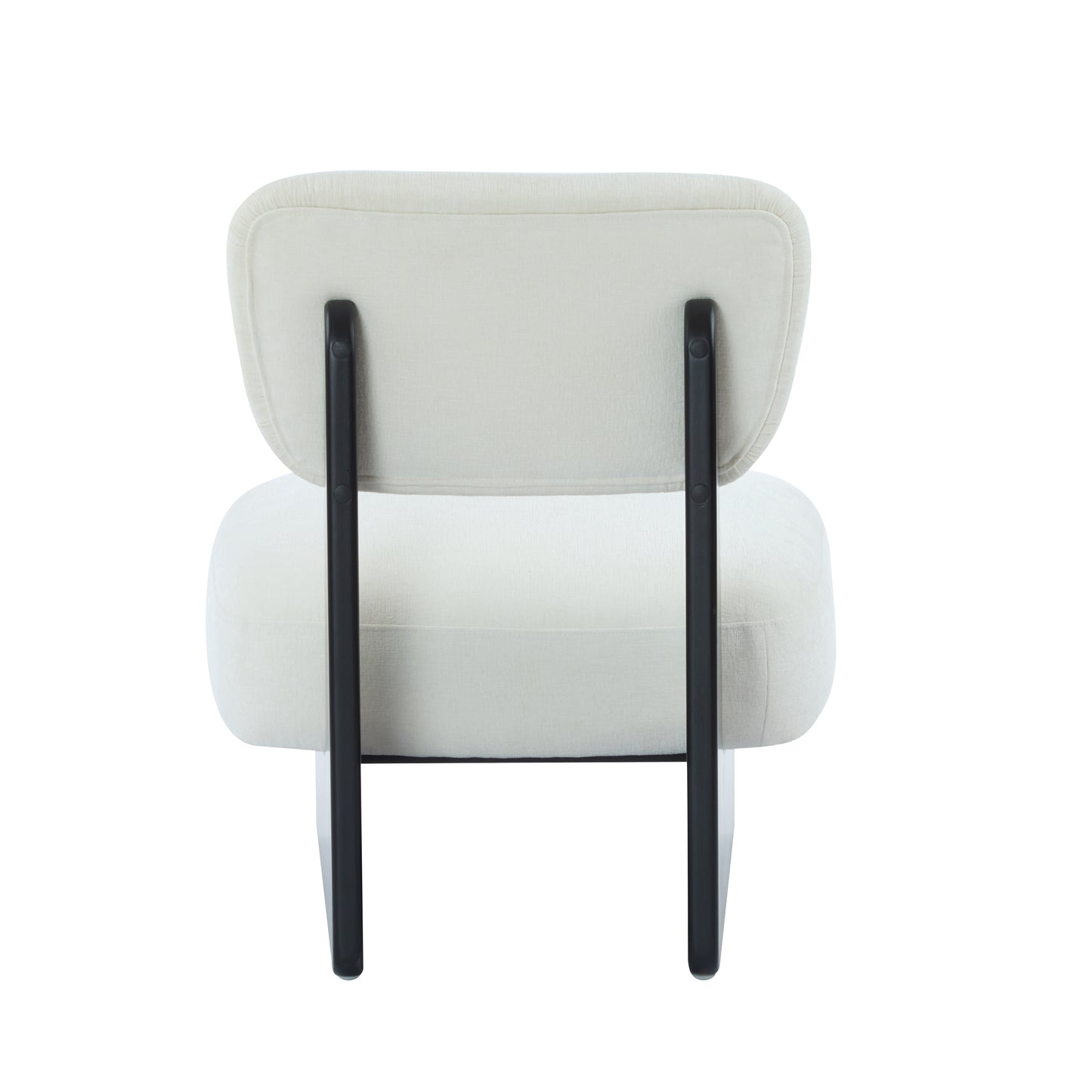 Modern Beige Lounge Chair With Polyester Upholstery, Sturdy Wood Base With Black Finish, Minimalist And Stylish Accent Seating For Living Room, Bedroom, Or Office