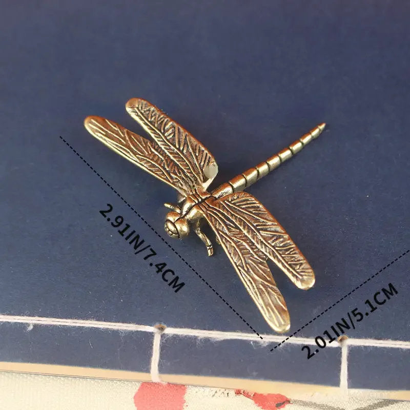 Brass Dragonfly Ornament Tea Pet