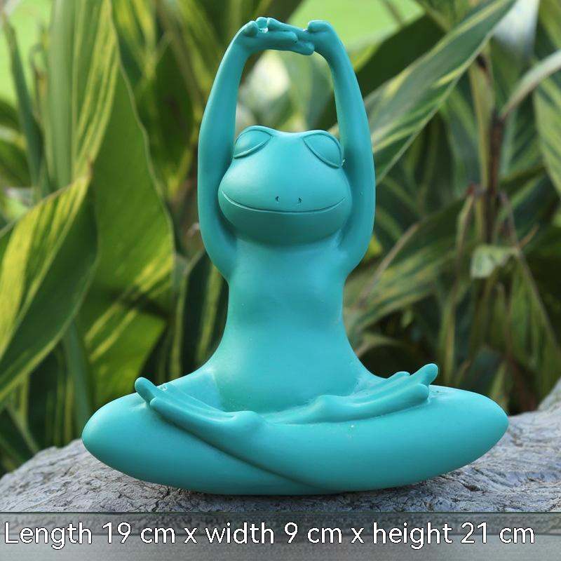 Simulation Yoga Frog Creative Resin Decorations Garden Decoration