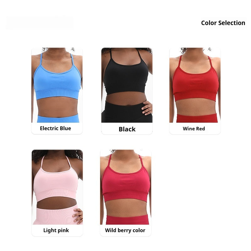 New Seamless Cross Beauty Back And Push Up Spaghetti Strap Camisole Bra