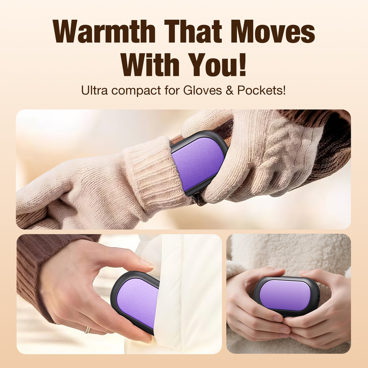 Magnetic Split Rechargeable Mini Portable Two-in-one USB Charging Heating Pad