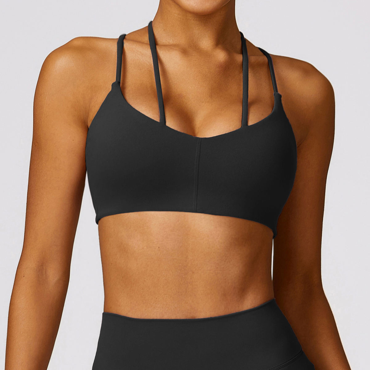 Brushed Tight Back Yoga Bra Shoulder Straps