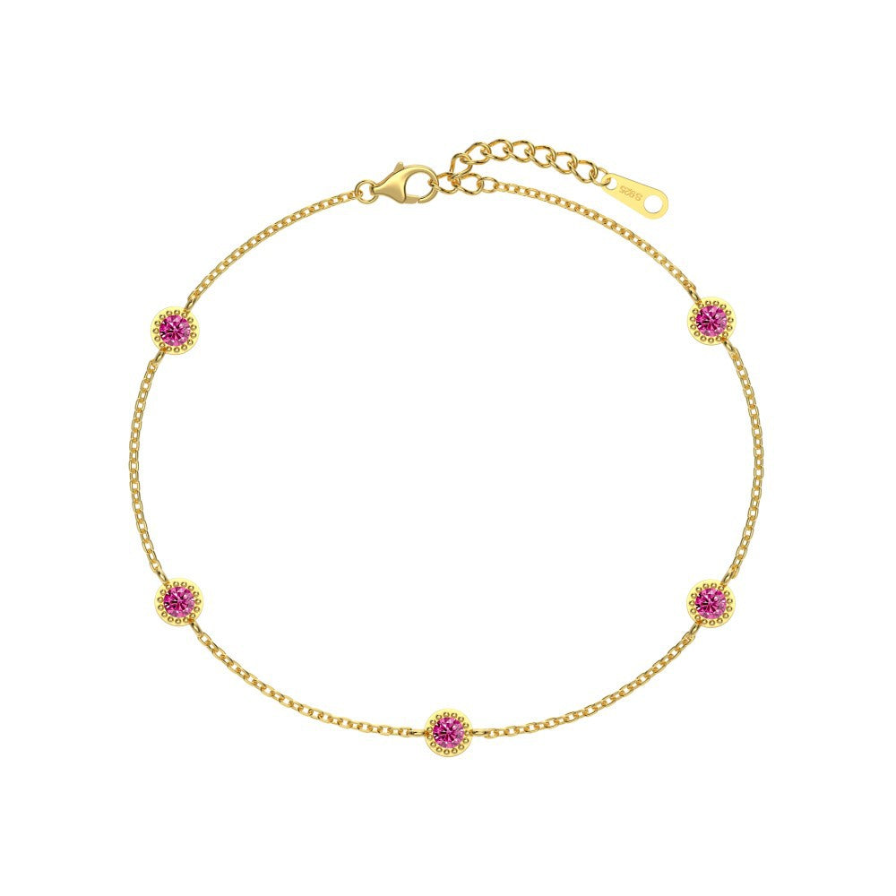 Amazon S925 Sterling Silver Opal Bracelet Women's Japanese And Korean Simple