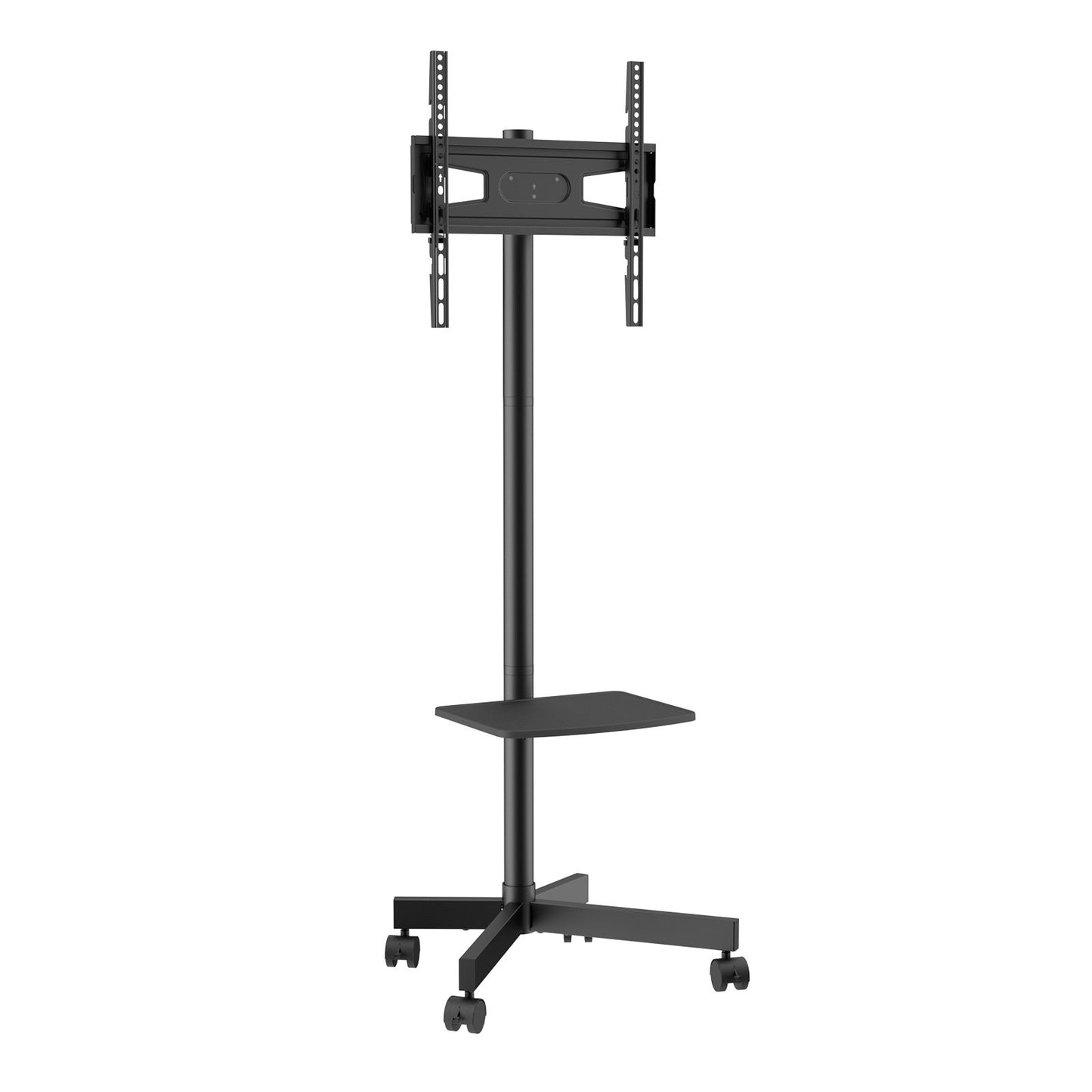 VEVOR Mobile TV Stand, Mobile TV Cart For 23 To 60 Inch TVs, Height Adjustable Portable TV Stand With Wheels, With A Tray For Audio-Visual Devices, Rolling TV Stand With Mount For Bedroom, Living Room