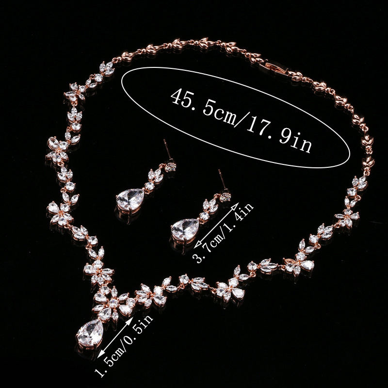 Korean-style Trendy And Elegant Stud Earrings And Necklace