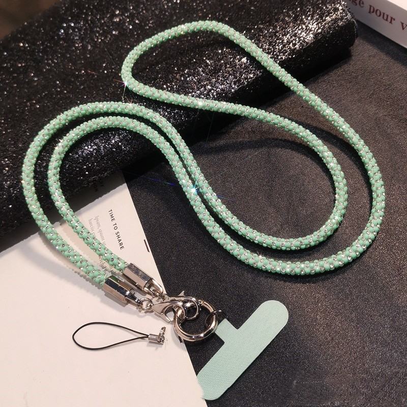Rhinestone Mobile Phone Lanyard Crossbody Long