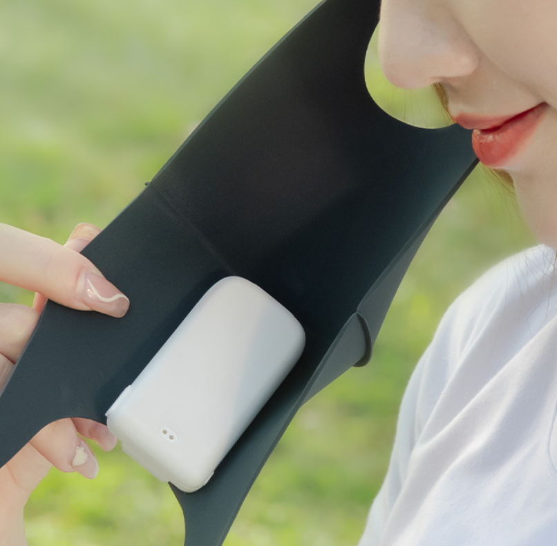 Mini Outdoor Portable Breathable Heat Cooling Silent Mask Fan Charging Box