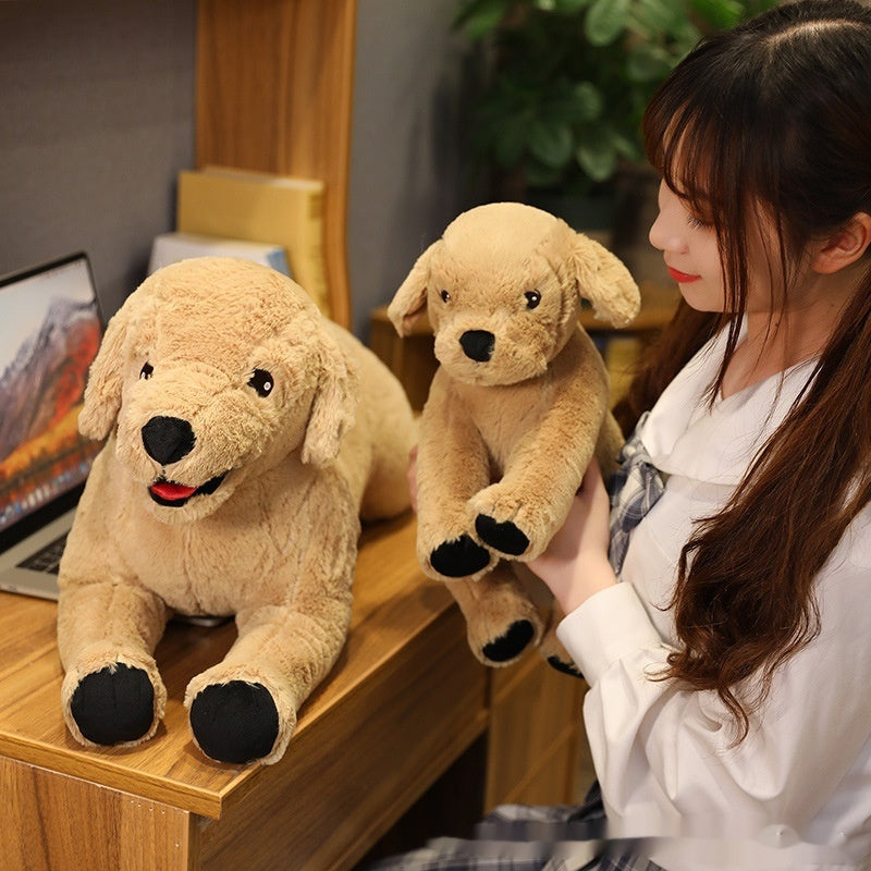 Simulation Labrador Puppy Plush Toy Big Yellow Dog Doll Lying Golden Retriever Doll Childrens Companion Gift