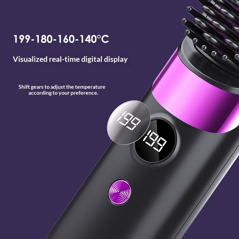 USB-Charging Straightener Hair Styling Comb For Straightening And Curling