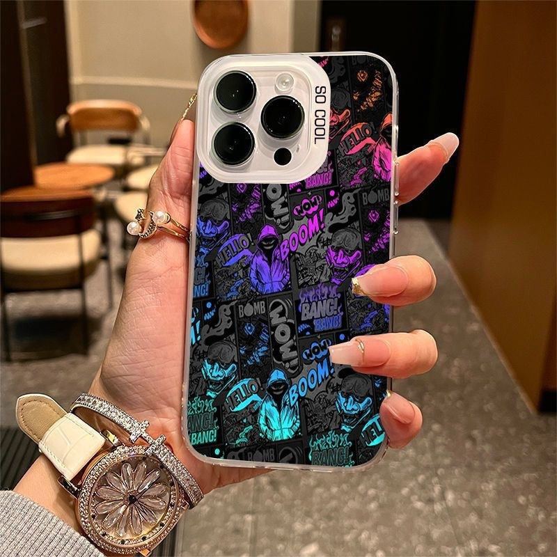Colorful Silver Cool Graffiti Plastic Mobile Phone Shell