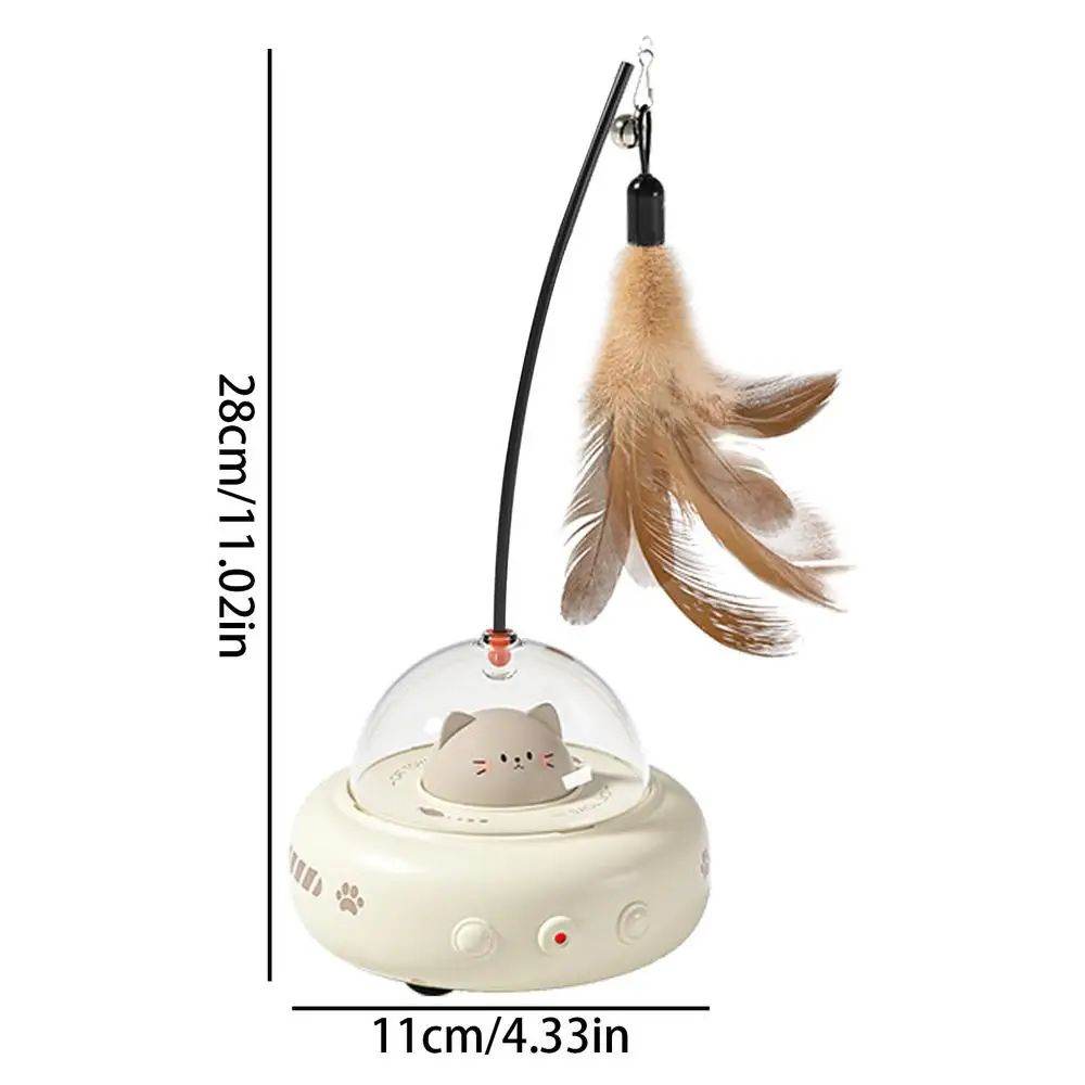 Electric Cat Interactive Toy Pet Toys With Feather Cat Teaser Wand Rechargeable Electric Sensing Pet Toys For Chasing Training