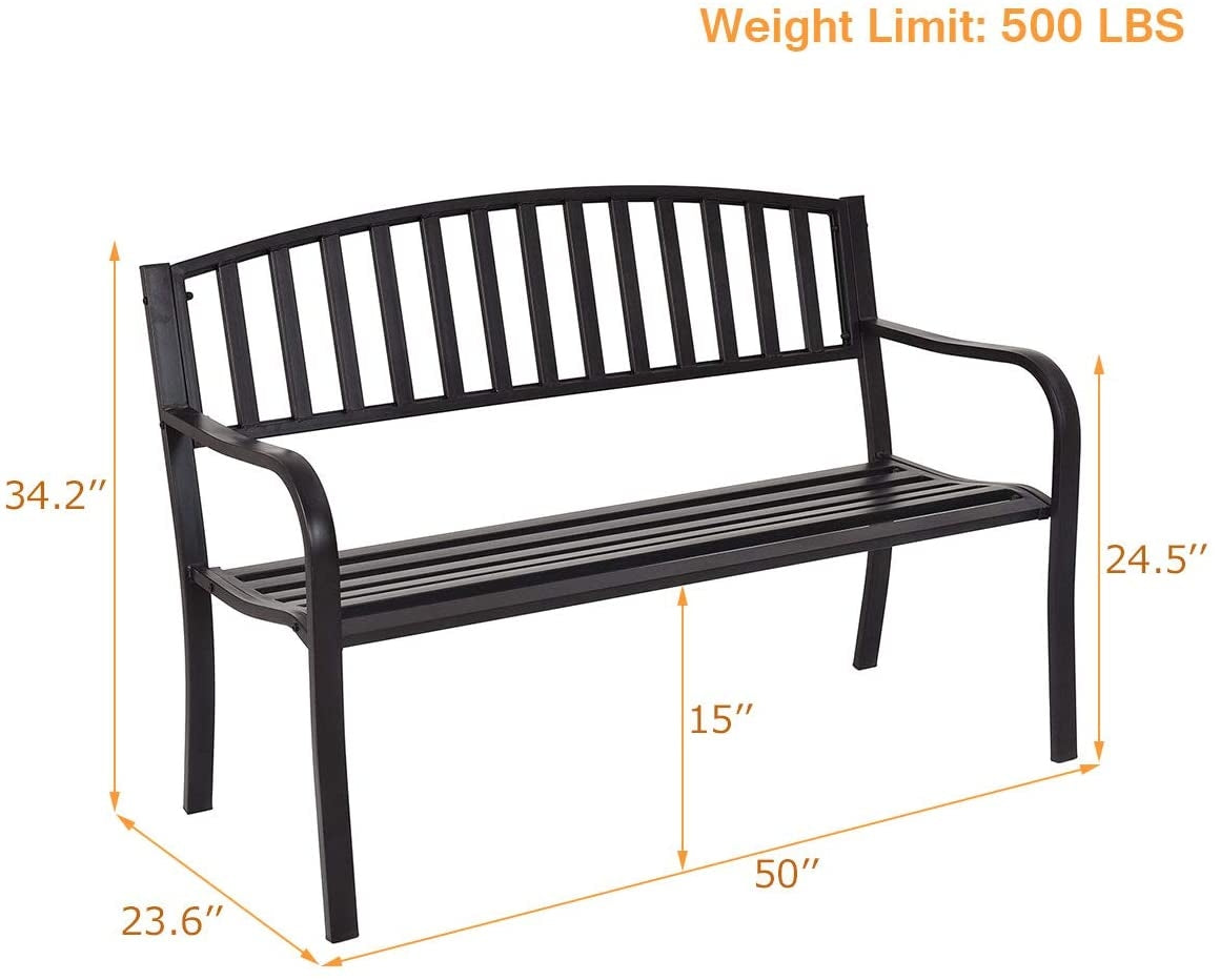 50 Inch Patio Garden Bench Loveseats For Outdoor