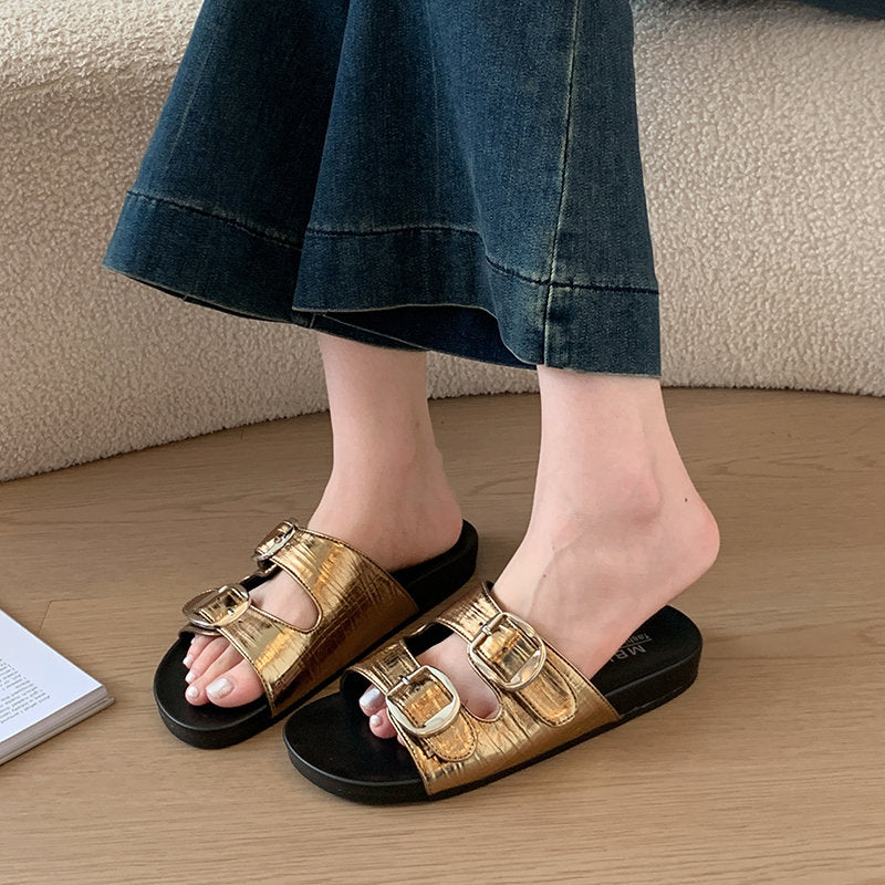 Women 2026 Summer Retro Korean Style Sandals, Versatile Comfort High-Grade Outdoor Beach Slippers, Fashion Casual Shoes