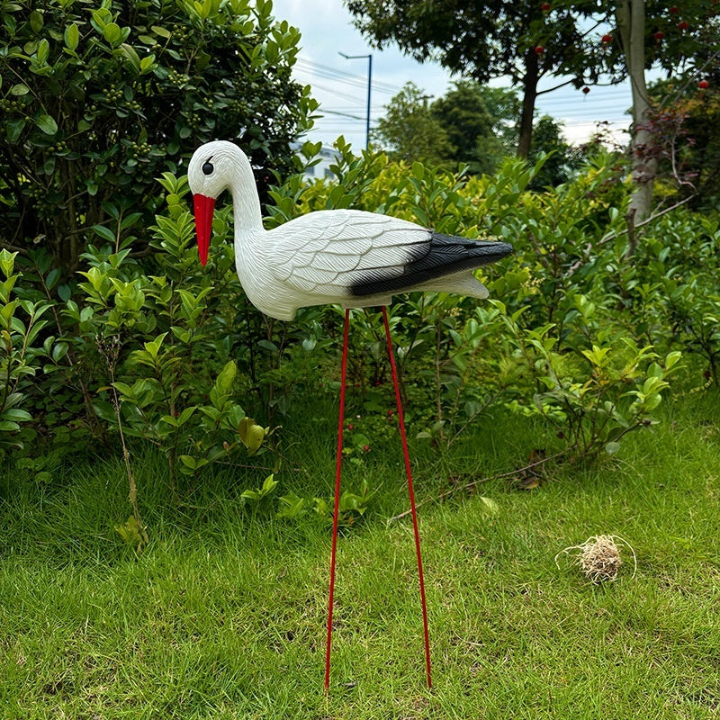 Simulation Plastic White Crane Outdoor Garden Landscape Decoration Piece