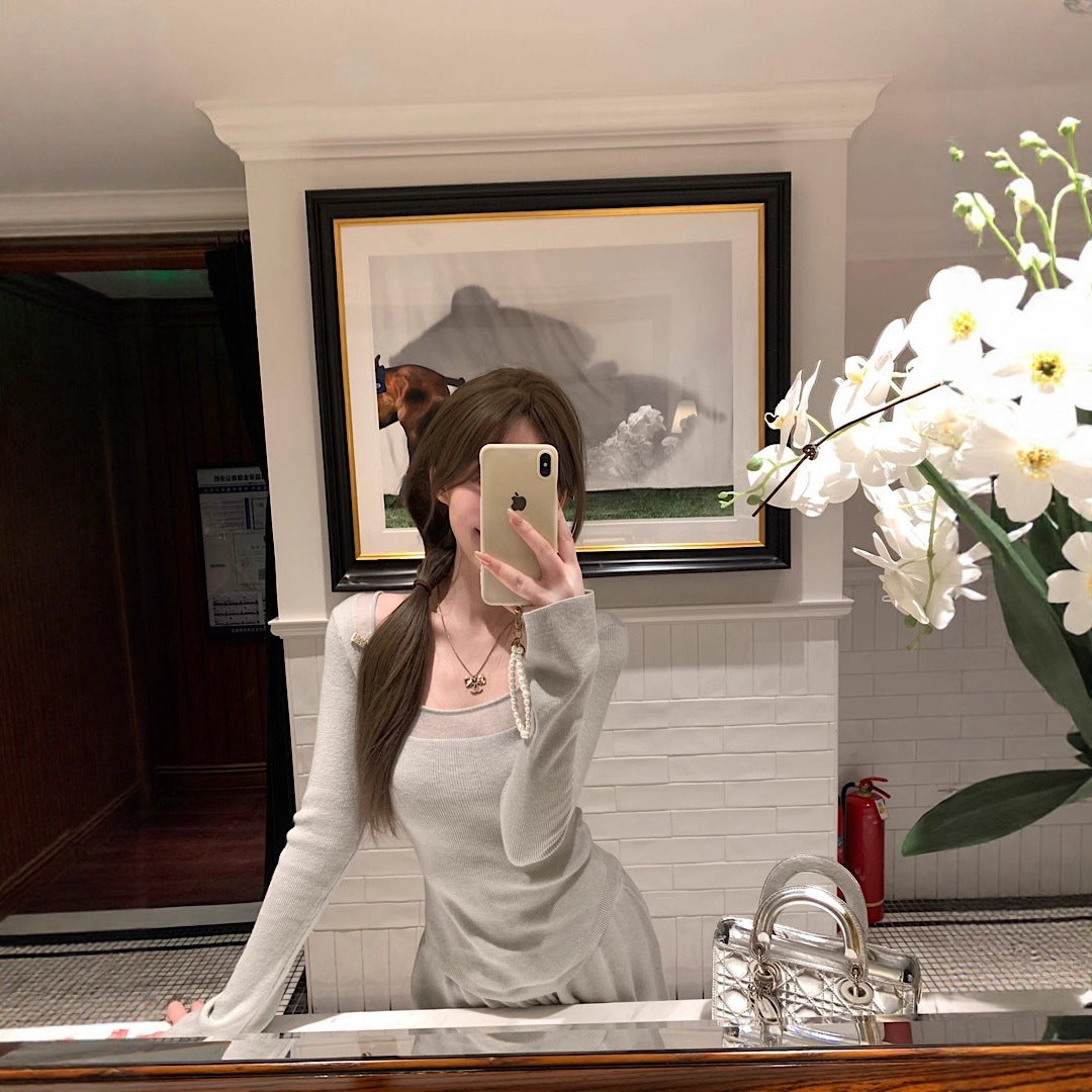 Autumn New Korean Version Loose Slimming Versatile Round Neck Long Sleeve