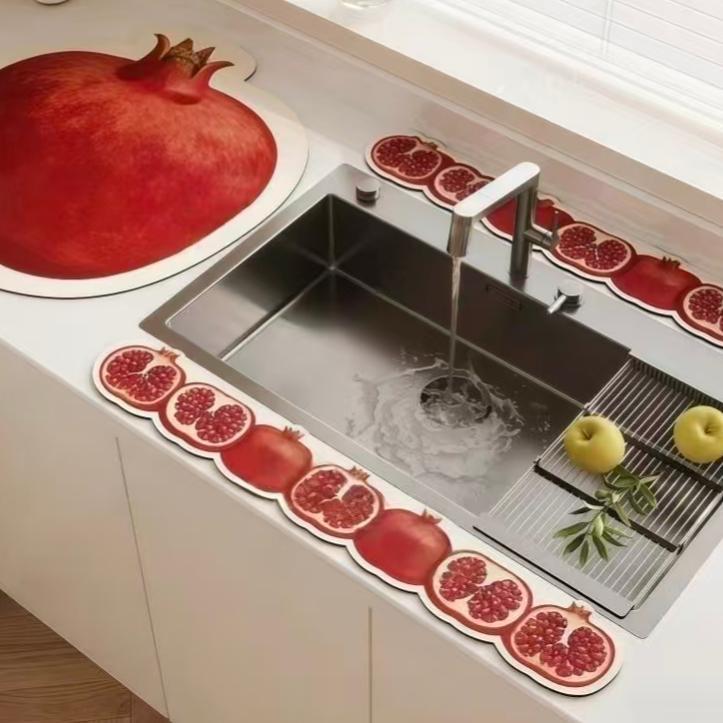 Cute Cartoon Dining Kitchen Countertop Drainage Long Absorbent Pad