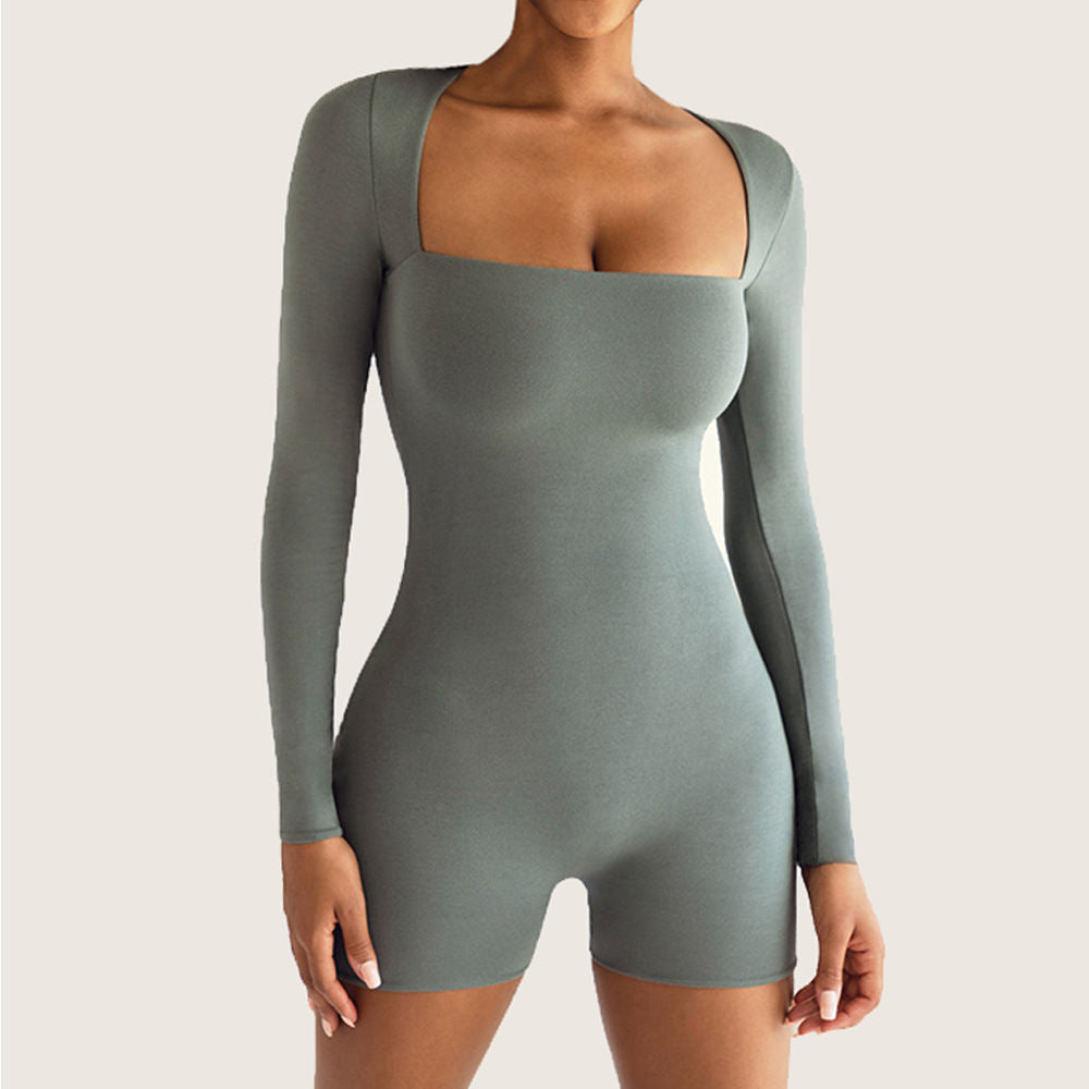 European And American Slim Yoga Long Sleeve One-piece