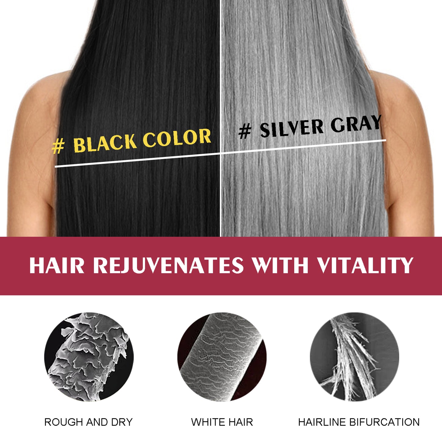 EELHOE Black Hair Shampoo Series, Gentle, Non-Irritating And Moisturizing Scalp Easily Changing Color Hair Shampoo