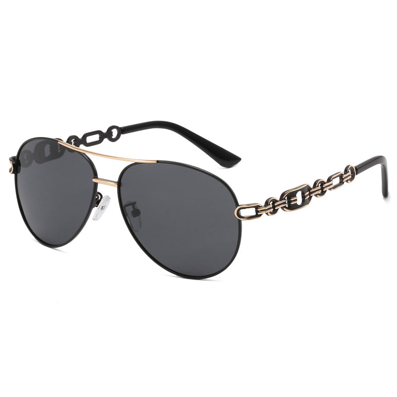 New Polarized Two-tone Plated Fashionable Hollow Out UV Protective Sunglasses