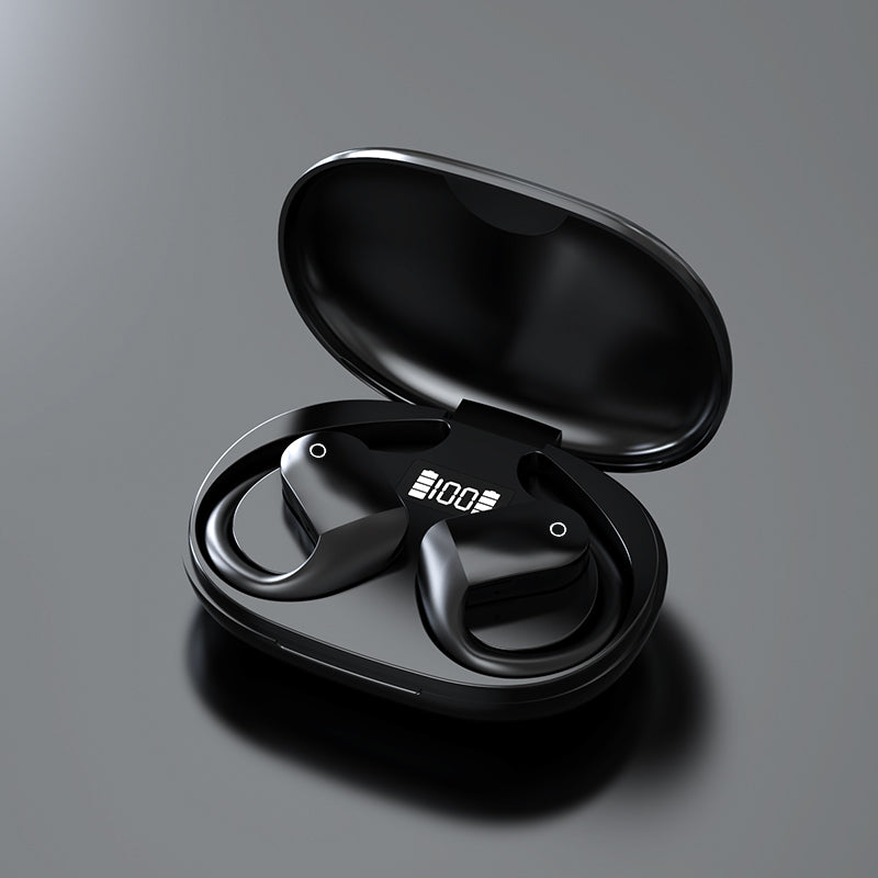 Open Ear Bluetooth, Wireless Headphones Sport Over Earphones Built-in Mic With Ear Hooks Case Ergonomic For Running Fitness