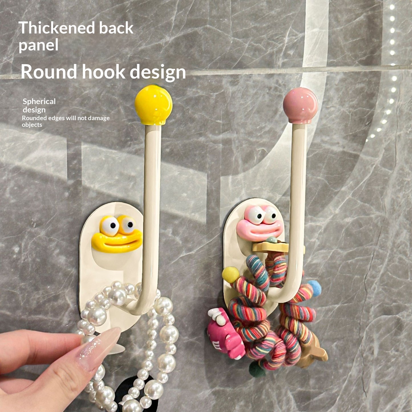 Bathroom Hair Tie Organizer, No-drill Wall Hook