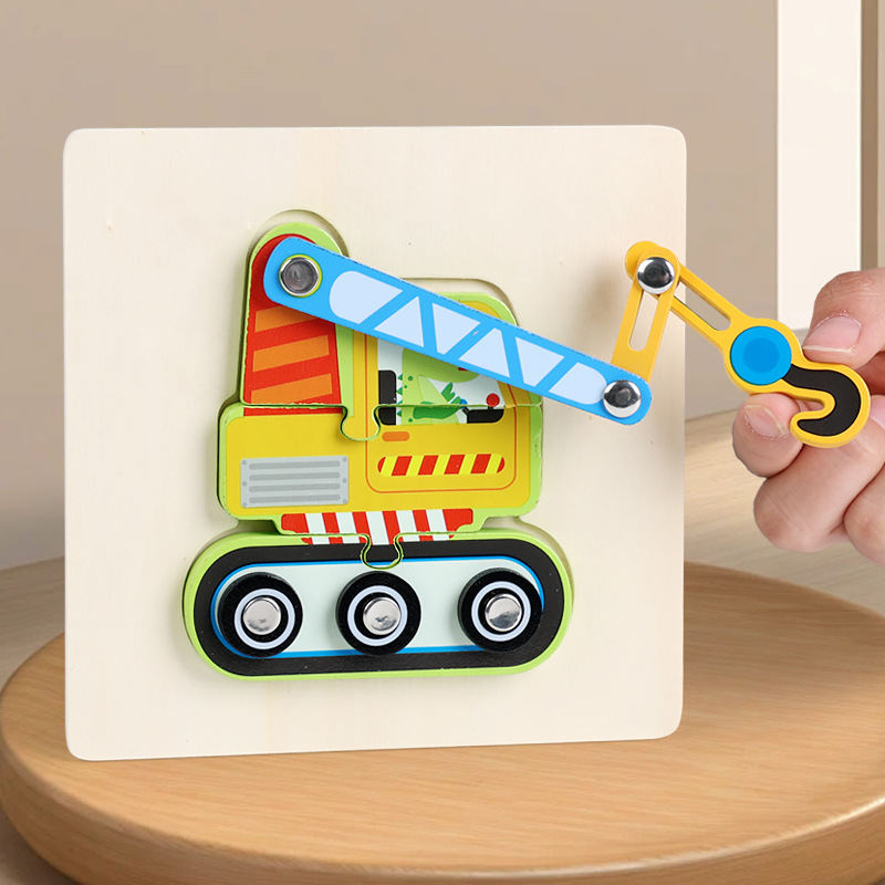 Children Early Childhood Education Develop Wooden Traffic Puzzle Toys