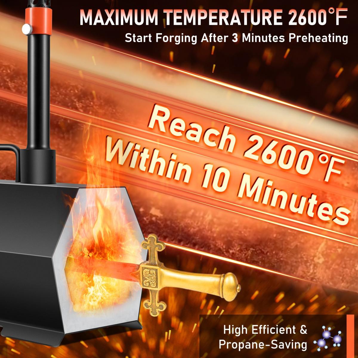 Propane Forge Portable, Double Burner Tool And Knife Making, Large Capacity Blacksmith Farrier Forges, Mini Furnace Blacksmithing, Gas Forging Tools And Equipment, Complete Kit