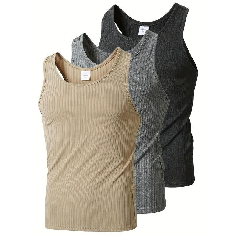 Men's Fitness Tank Tops Multi-Color 3-Piece Set
