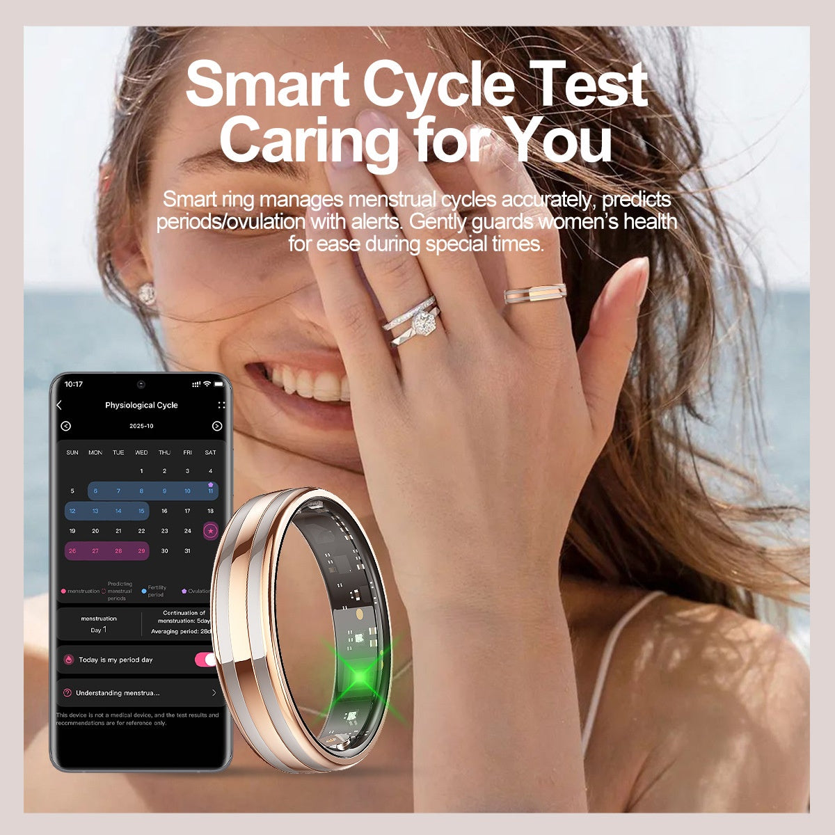 Smart Ring For Heart Rate Blood Oxygen Sleep Tracking Video Swiping And Health MonitoringBluetooth-enabled Smart Ring