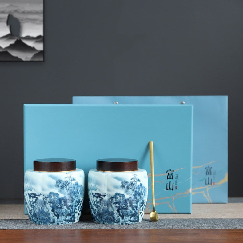 Toyama Ceramic Jar Tea Packaging Box Empty Gift Box