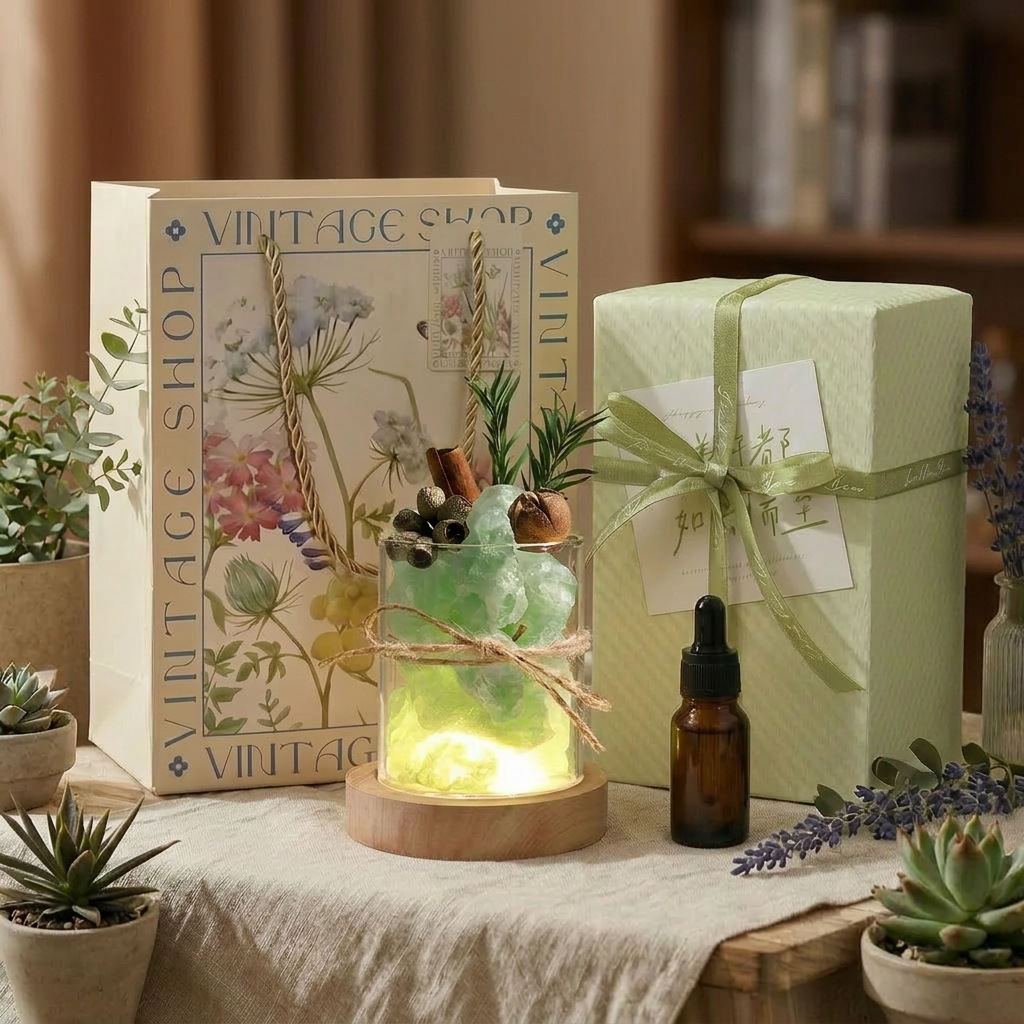 Essential Oil Candleless Aromatherapy Gift SetDiffuser Stones Crystal Fragrances