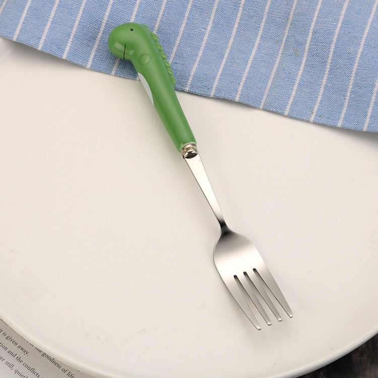 Portable Children'S Creative Cartoon Infant Food Supplement Feeding Stainless Steel Spoon Fork
