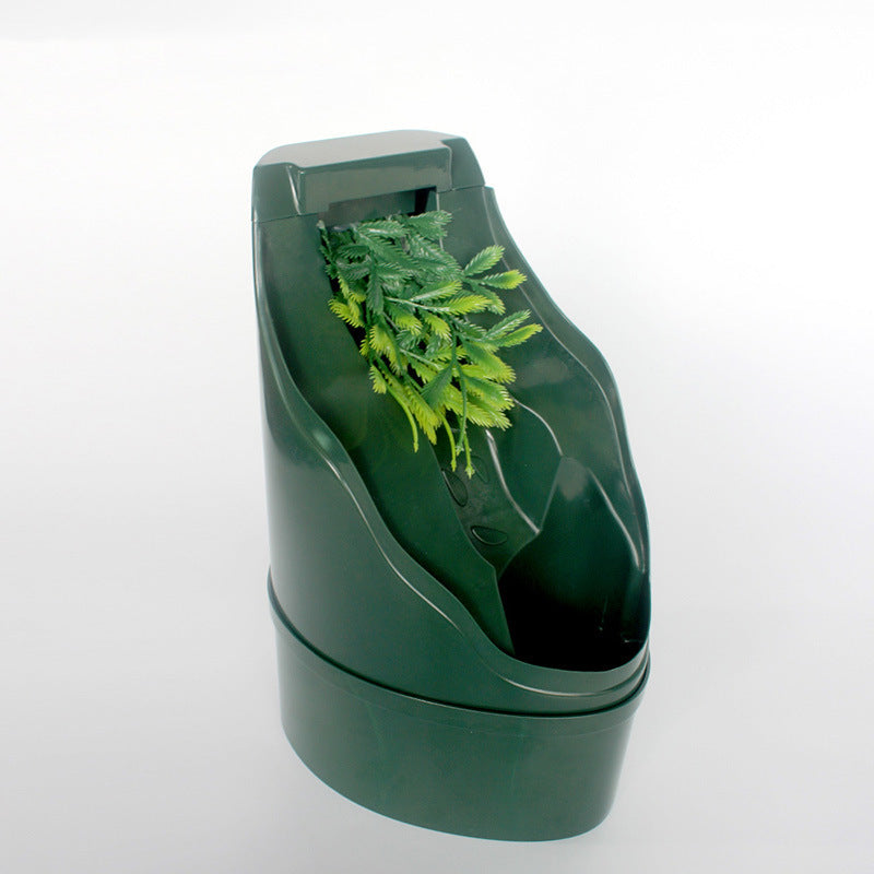 Nomo Lizard Living Water Drinker Dark Green With Landscaping Water Feeding Vessel Imitating Plant Waterfall Shape