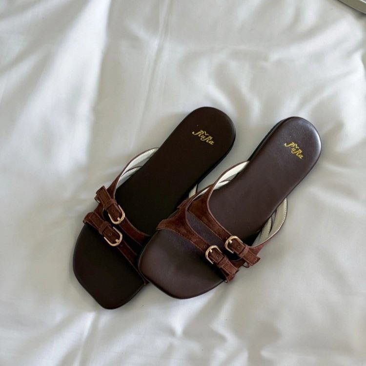 2026 Summer Women Designer One-Strap Wedge Slide Sandals, Unique Roman Style Flat Beach Shoes For Outdoor & Seaside