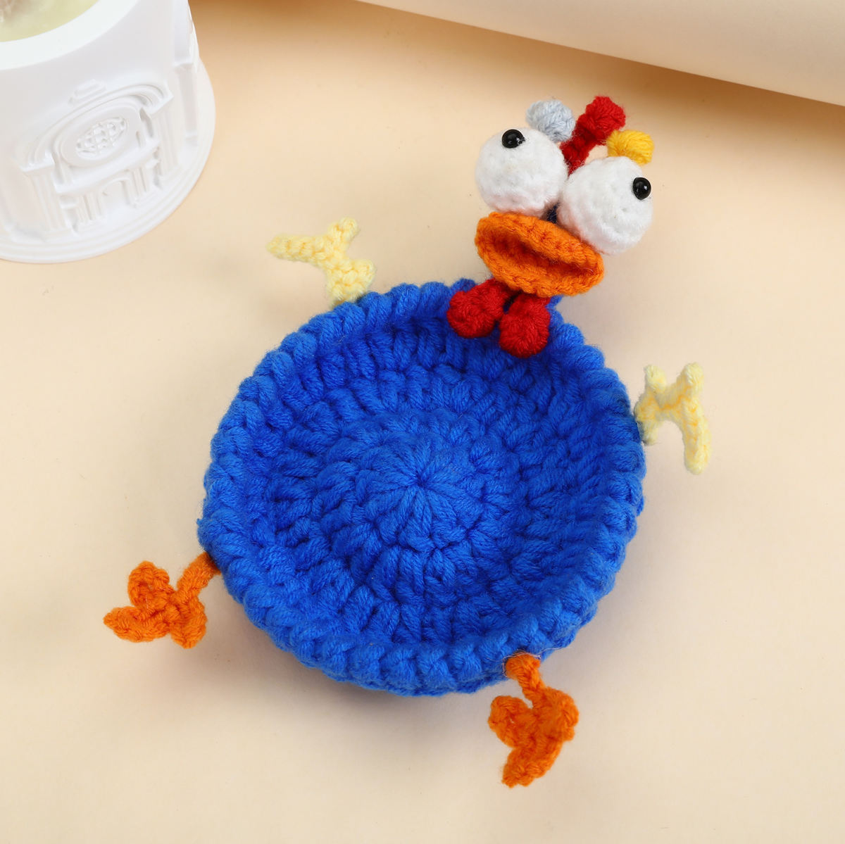Hand Knitted Wool Tea Coaster - Heat Resistant Non Slip Drink Mat for Home Kitchen Table Decor