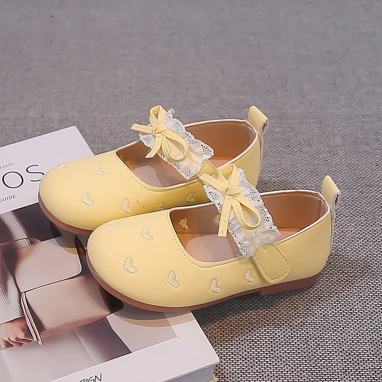 Korean-style Lace Bow Princess Shoes For Girls, Soft Sole Versatile Baby Girl Flats