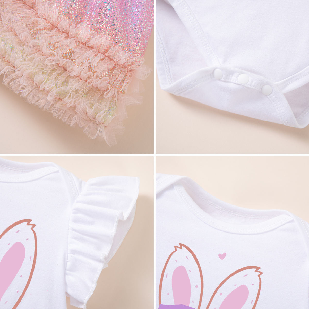 Easter Baby Outfit Print Skirt And Hair Accessory Set