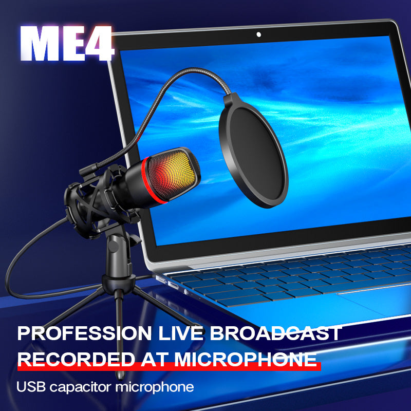 USB Microphone For Gaming And Podcast, RGB Light Small And Easy Setup